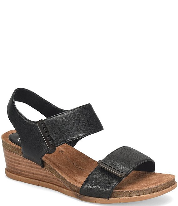 Sofft Verdi II Adjustable Leather Wedge Sandals