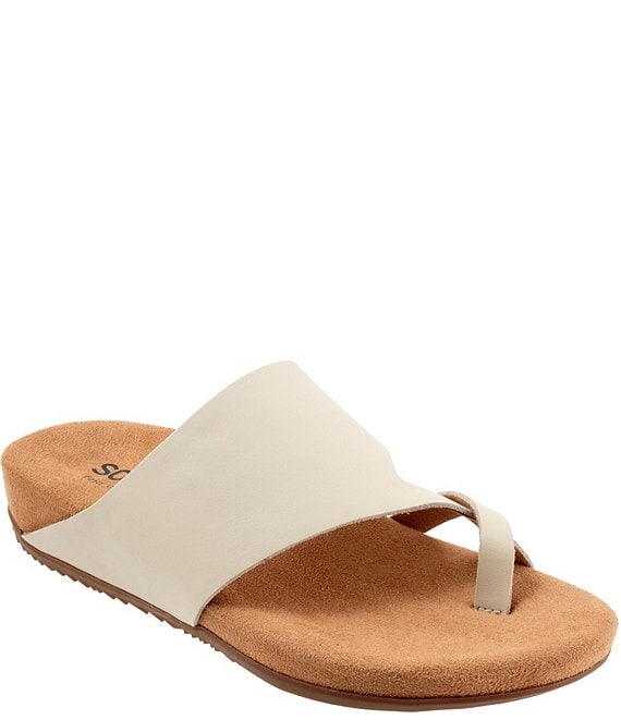 SoftWalk Blaine Leather Toe Loop Thong Sandals | Dillard's