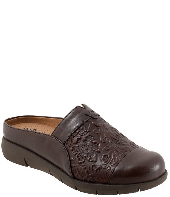 (取寄) ソフトウォーカー レディース サン マルコス SoftWalk women San Marcos llic Multi SoftWalk San Marcos Tooling Leather Mules | Dillard's