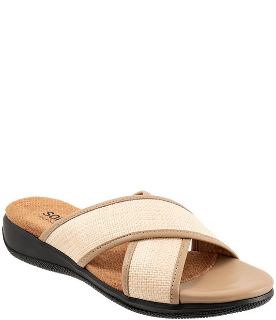 Softwalk Tillman 6.0 Raffia Cross Strap Sandals
