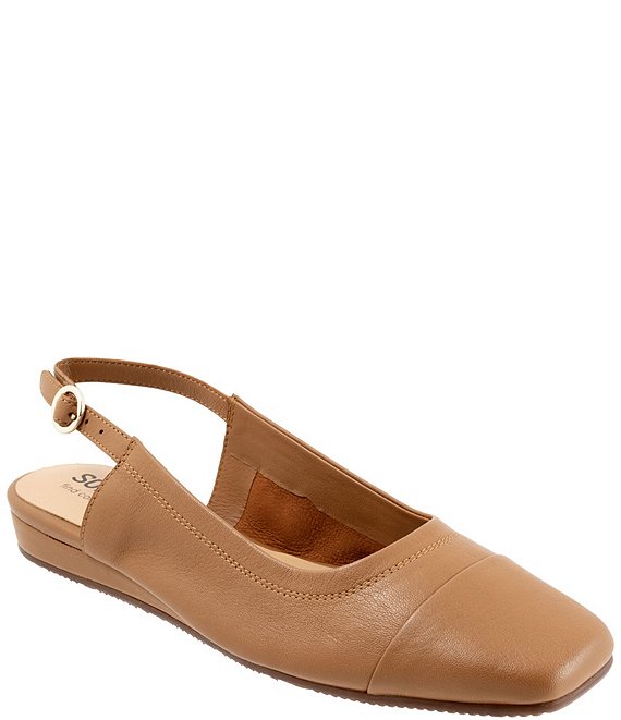 Tan slingback clearance flats