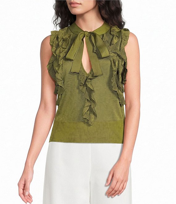 Sonia Rykiel Ruffle Front Halter Top