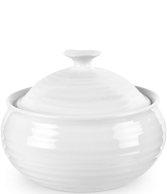 Color:White - Image 1 - Porcelain Mini Covered Casserole Dish