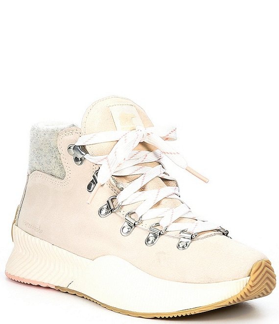 Color:Chalk - Image 1 - Out N About Conquest Waterproof Suede Lace-Up Cold Weather Platform Booties