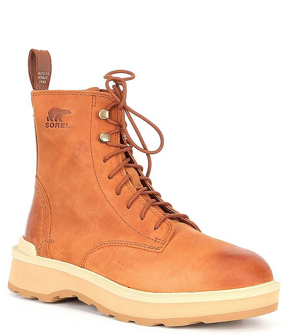 Color:Scorch/Tawny Buff - Image 1 - Women's Hi Line Lace Waterproof Leather Platform Boots