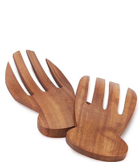 Wood Acacia Salad Server Sets with Salad Spoon and Fork Wooden