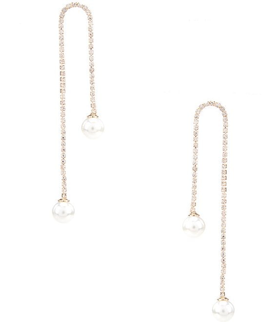 Rhinestone Chain Double Drop Earrings