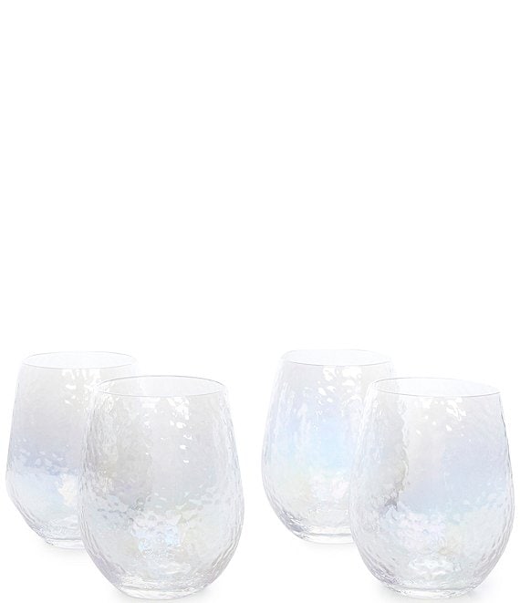 Southern Living Clear Luster Stemless Wine Glasses Set Of 4 Dillard S