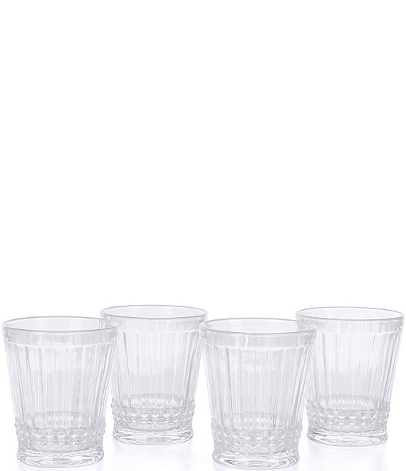 Color:Clear - Image 1 - Clear Ribbed Double Old-fashion Glasses, Set of 4