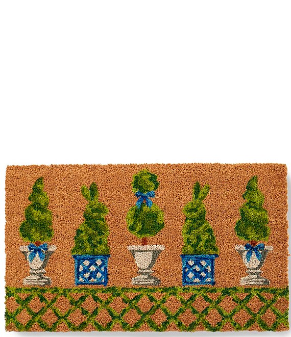 Southern Living Easter Collection Bunny Topiary Rectangular Coir Door Mat