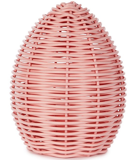 Southern Living Easter Collection Wicker Look Small Pink Egg Tabletop Decor