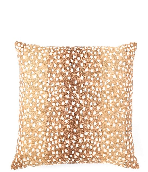 Color:Multi - Image 1 - Embroidered Animal Print Square Pillow