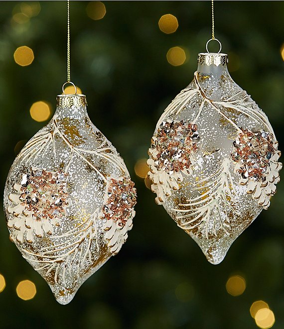 Glass Aspen Pinecone Ornament