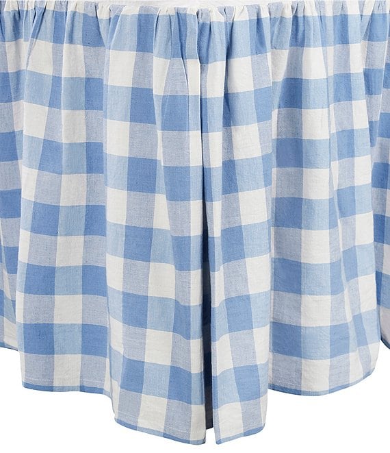 Color:Blue - Image 1 - Gingham Bed Skirt