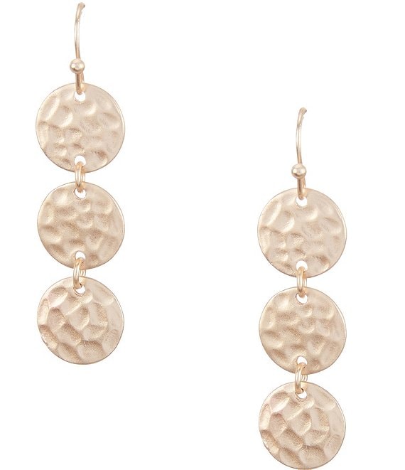 Handmade Hammered Double Circle Gold Drop Earrings | 14K Gold Filled | San  Rocco Italia