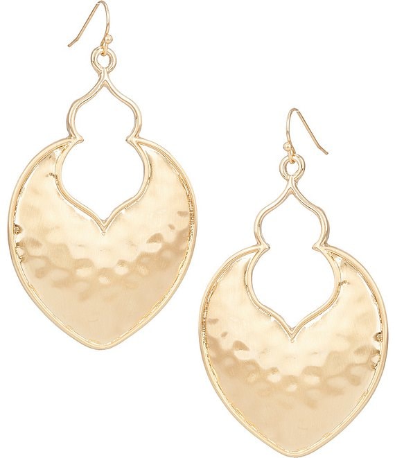 Southern Living Hammered Geometric Drop Earrings