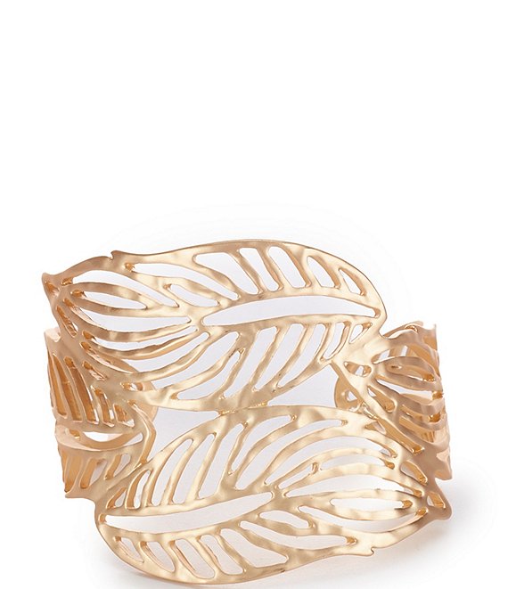 Hammered Double Leaf Cuff – Aquarian Thoughts Jewelry