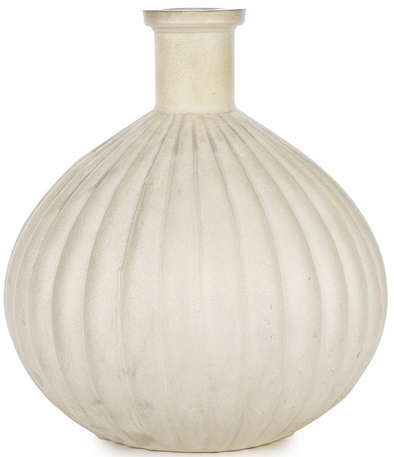 Southern Living Large Ribbed Glass Bottle Vase