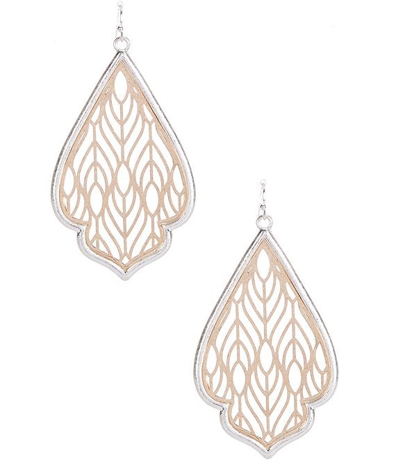 Southern Living Laser Cut Two Tone Drop Earrings | Dillard's