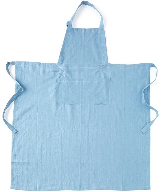 Color:Blue Heaven - Image 1 - Linen Full-Size Apron with Adjustable Neck Strap