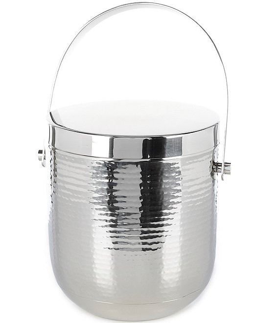Southern Living Modern Stainless Steel Hammered Ice Bucket