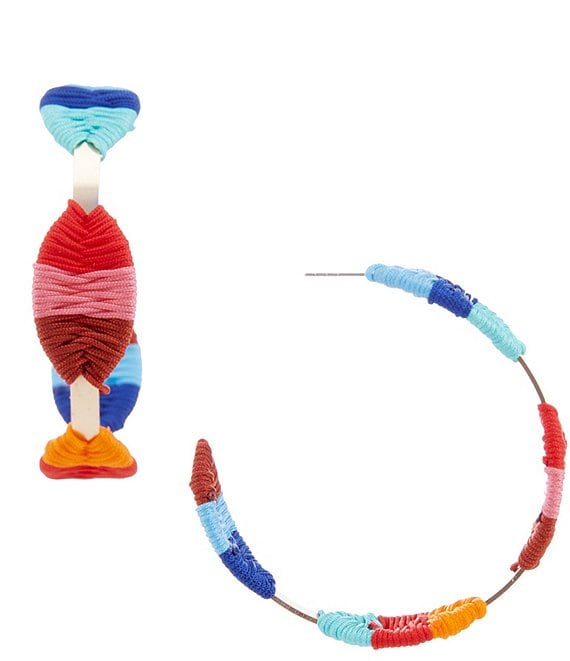 Southern Living Multi Thread Wrapped Hoop Earrings