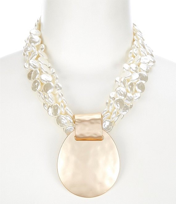 Color:Pearl Multi - Image 1 - Pearl Torsade Statement Necklace