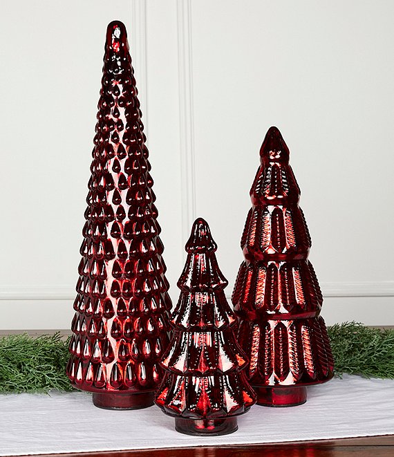 Southern Living Red Mercury Glass Tree With Led Lighting Dillard S - Dillards Christmas Home Decor