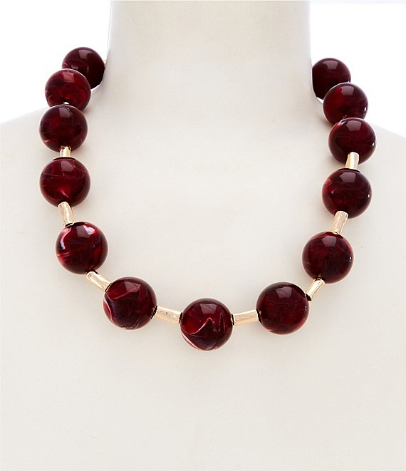 Southern Living Round Statement Beaded Collar Necklace