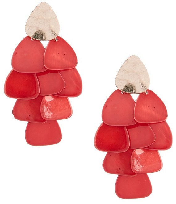 Southern Living Shell Shakey Statement Drop Earrings