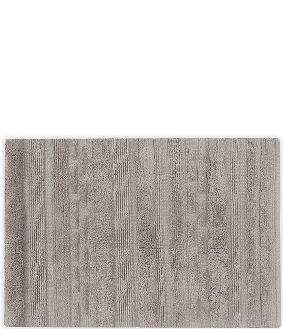 Modern Threads Reversible Contrast Stripe Bath Runner - Silver