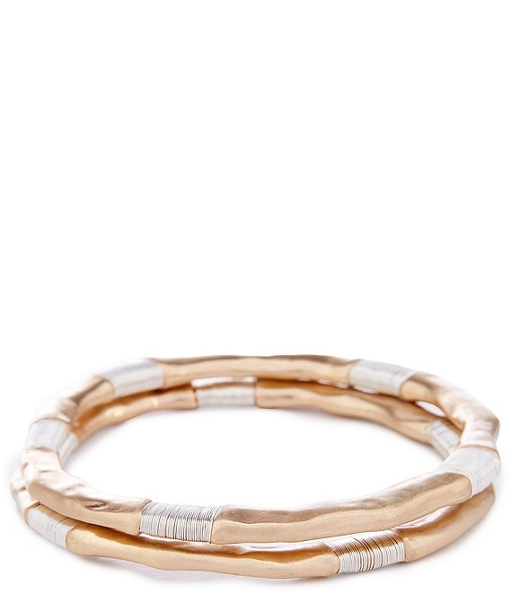Southern Living Two Tone Bangle Bracelet Set