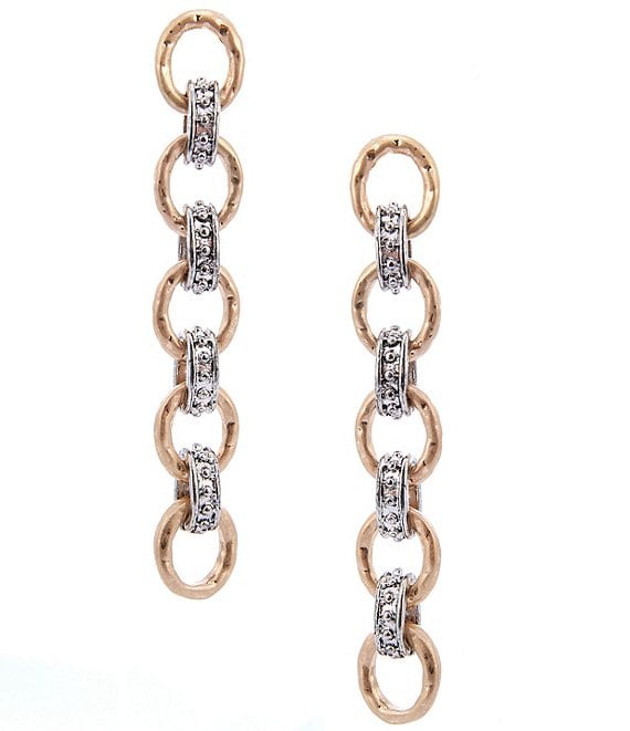 Southern Living Two Tone Link Linear Earrings