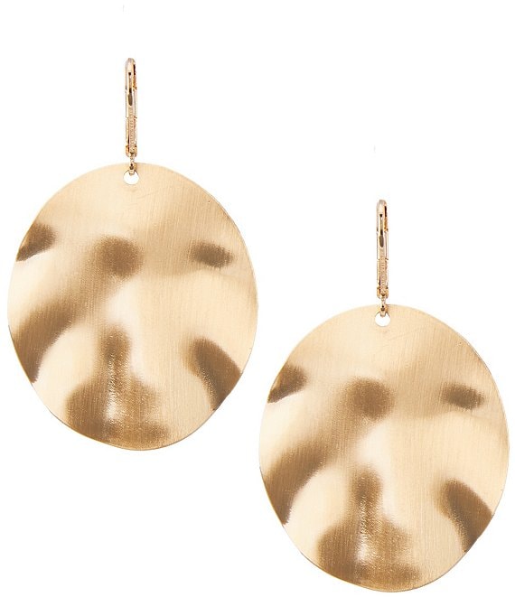 Southern Living Wavy Metal Oval Drop Earrings