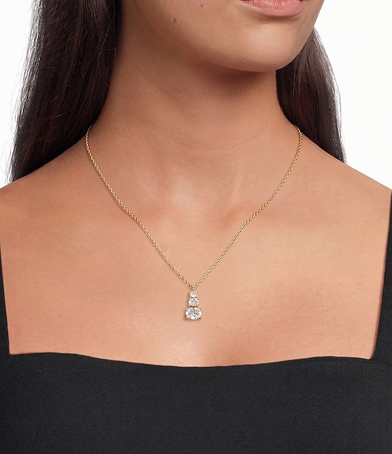 Southern Living x Borrowed & Blue Delicate Three Drop Cubic Zirconia Short Pendant Necklace