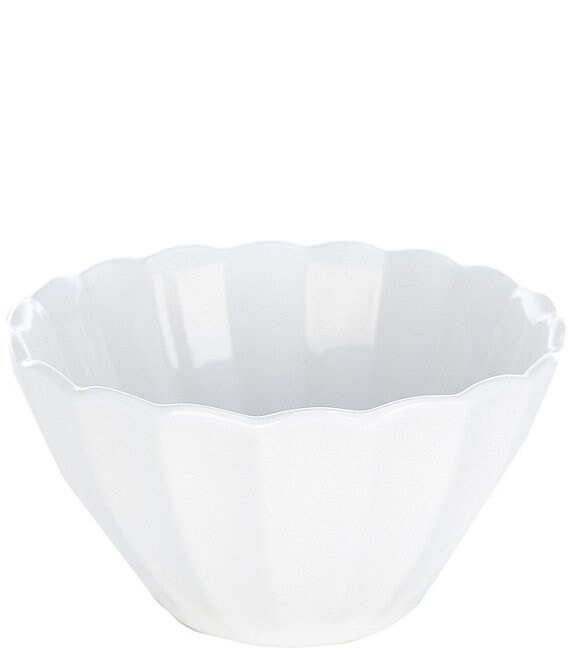 Color:White - Image 1 - Hollis Scallop Glazed Cereal Bowl