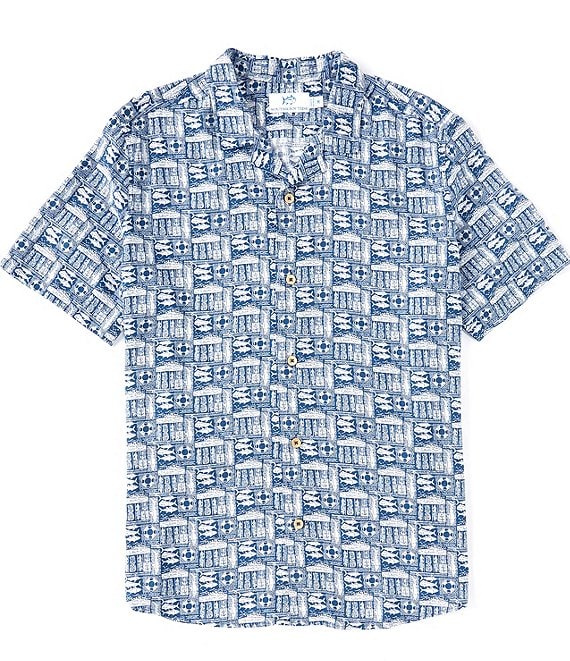 Southern Tide All Inclusive Print Short Sleeve Woven Shirt | Dillard's