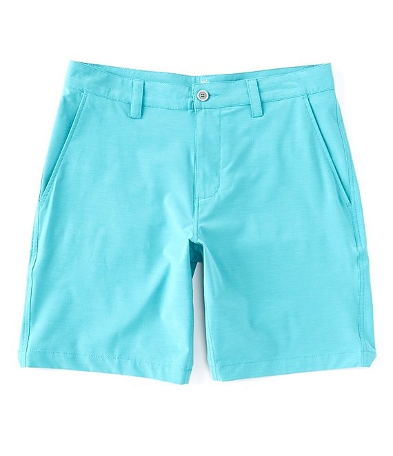 Color:Heather Tidal Wave - Image 1 - Heathered T3 Flat-Front 9#double; Inseam Gulf Shorts