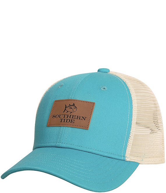 Southern Tide Leather Patch Trucker Hat, Spruce Shade - Image 1