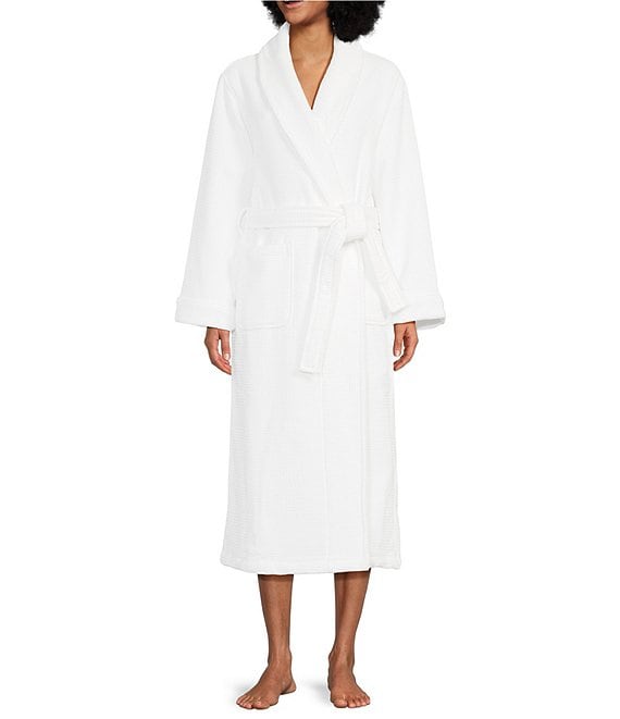 Spa Essentials By Sleep Sense Long Cozy Lined Waffle Terry Wrap Robe ...
