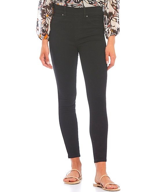 Color:Clean Black - Image 1 - Ankle Length Pull-On Skinny Jeans