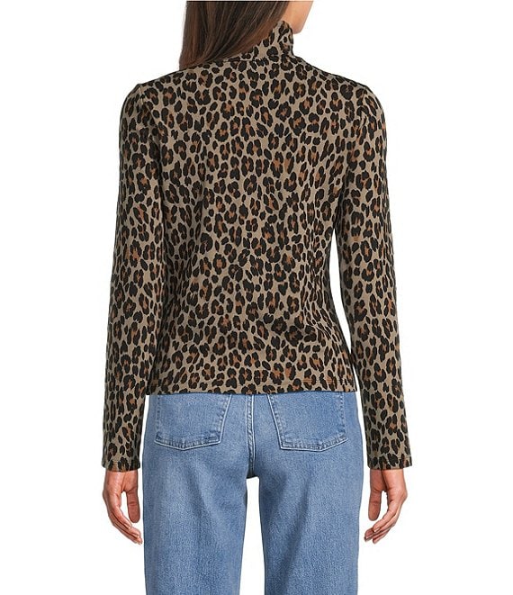 Spanx Knit Long Sleeve Leopard Turtleneck Top | Dillard's