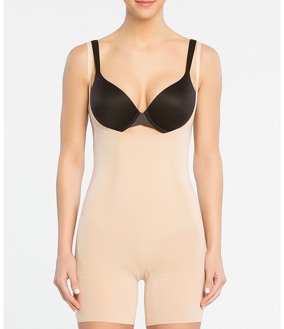 Color:Soft Nude - Image 1 - Oncore Open-Bust Mid-Thigh Torsette