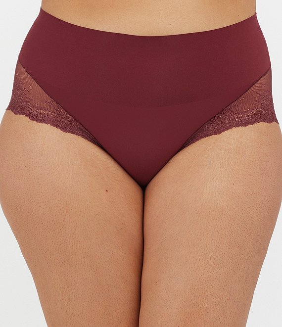 Color:Sangria - Image 1 - Undie-tectable Lace Brief Panty