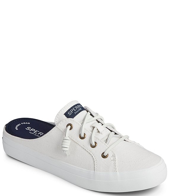 sperry white slip on sneakers