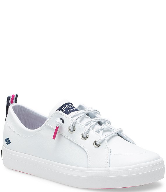 Color:White - Image 1 - Girls' Crest Vibe Leather Sneakers (Youth)
