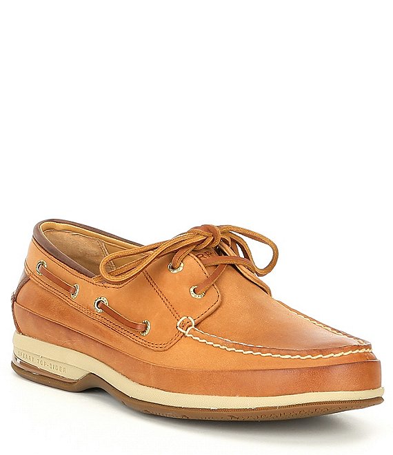 Color:Cymbal - Image 1 - Men's Gold Leather Shock Absorption Boat Shoes