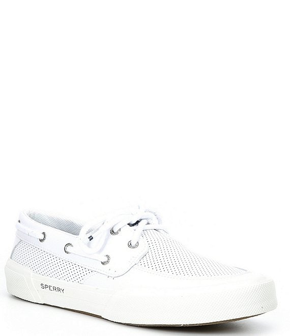 Color:White - Image 1 - Men's Soletide 2-Eye Lace-Up Perforated Sneakers