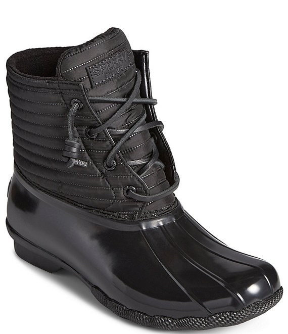 Color:Black - Image 1 - Women's Saltwater Puff Nylon Water-Resistant Winter Duck Boots