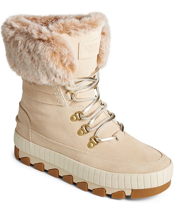Color:Ivory - Image 1 - Women's Torrent Waterproof Suede Lace-Up Cold Weather Boots
